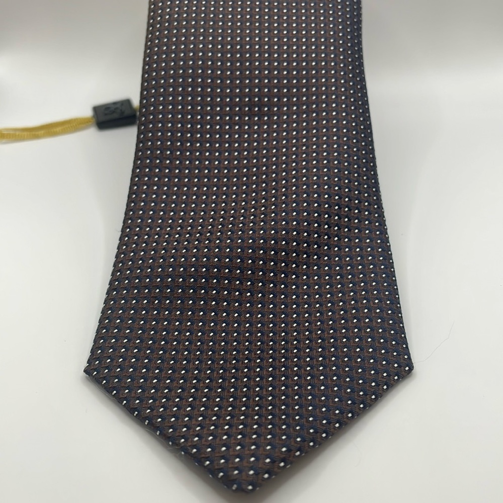 Canali 100% Silk Brown and Black Silk tie Made Italy NWOT